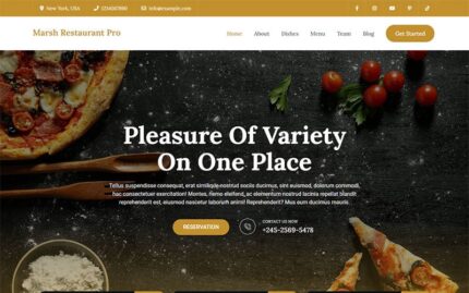 Marsh Restaurant Pro - Elementor tabanlı Restoran WordPress Teması