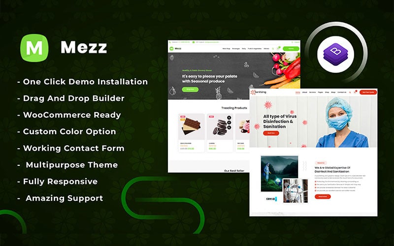 Mezz-Senitizing Duyarlı WordPress Teması WooCommerce Teması