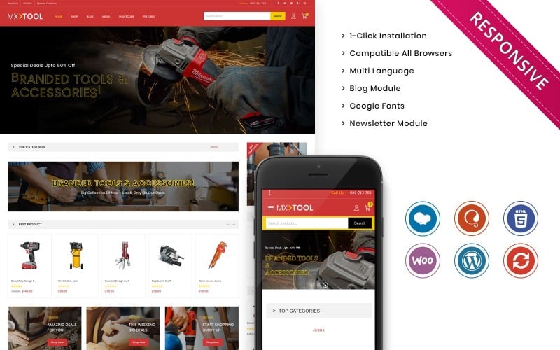 Mxtool - Araçlar, Ekipmanlar ve Aksesuarlar Mağazası Woocommerce WooCommerce Teması