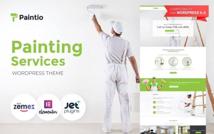 Paintio - Wallpapering & Painting Services WordPress Theme