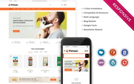 Peteat - Evcil Hayvan Maması Woocommerce Duyarlı Mağaza WooCommerce Teması