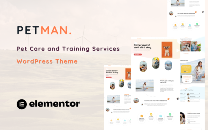 Petman - Evcil Hayvan Bakım Hizmetleri Tek Sayfalık WordPress Teması