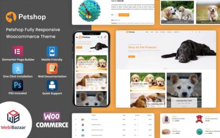 Petshop - Hayvan ve Evcil Hayvan Duyarlı WordPress Elementor Teması WooCommerce Teması