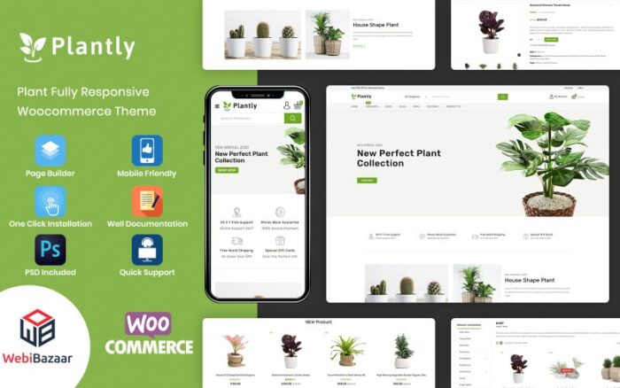 Plantly - Bitkiler ve Fidanlık WooCommerce Teması