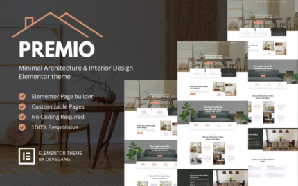 Premio - Minimal Mimarlık ve İç Tasarım Elementor teması WordPress Teması