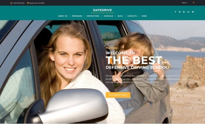 SafeDrive - Sürücü Okulu Duyarlı WordPress Teması