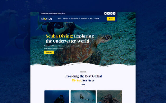 Scudi - Scuba Dalış Merkezi WordPress Teması