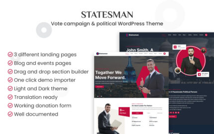 Statesman - Oy Kampanyası, Portföy ve Politik WordPress Teması