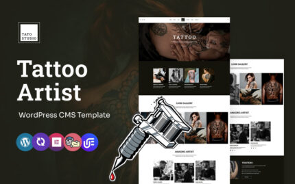 Tato Studio - Dövme Sanatçısı Çok Amaçlı WordPress Elementor Teması WordPress Teması