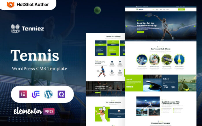 Tenniez - Tenis Ve Spor Kulübü WordPress Elementor Teması WordPress Teması