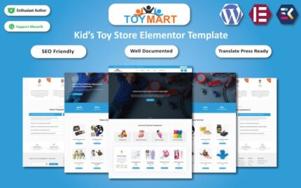 Toy Mart - Çocuk Oyuncak Mağazası WordPress Elementor Şablonu WordPress Teması