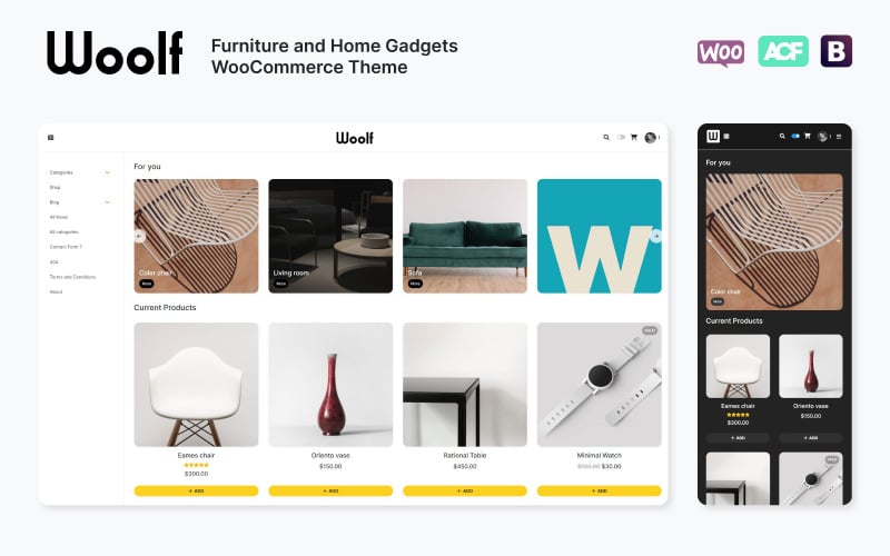 WOOLF - Mobilya ve Ev Aletleri WooCommerce Teması