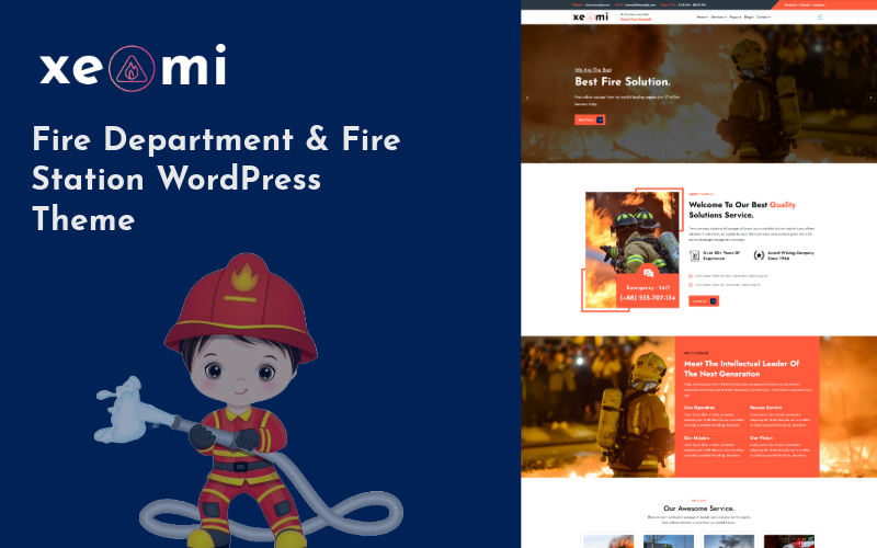 Xeomi - İtfaiye Departmanı ve İtfaiye İstasyonu WordPress Teması