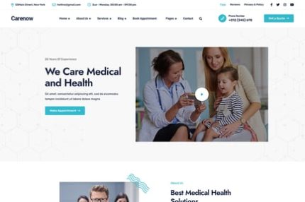 Carenow – Tıp ve Diş Hekimliği WordPress Teması
